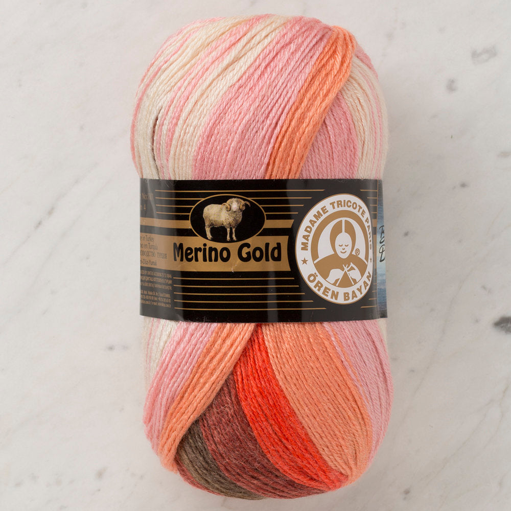 Örenbayan Merino Gold Batik Ebruli El Örgü İpi - 821